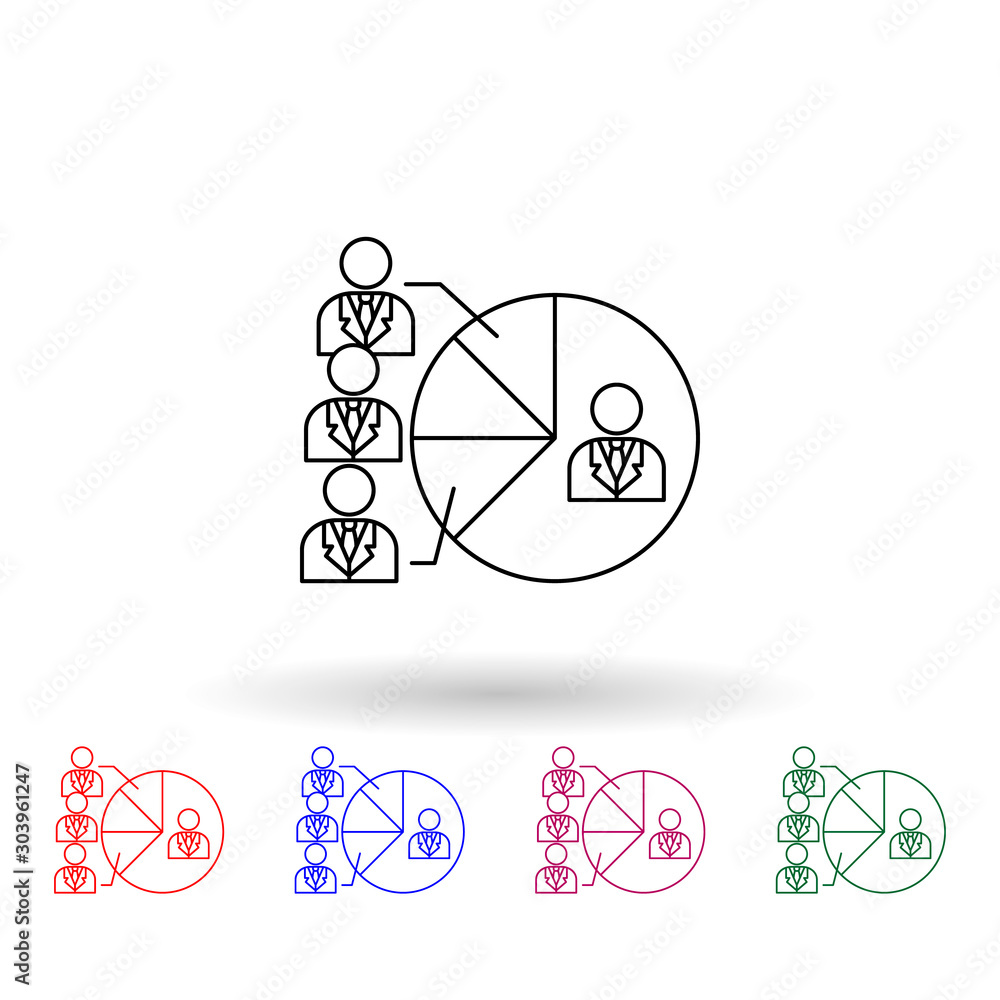 Poster pie for presidential contenders multi color icon. simple thin line, outline vector of election icons