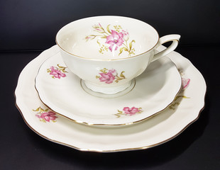 Sammelgedeck Mitterteich Bavaria Teegedeck Kaffeegedeck 3 Teilig ca. 30er/40er Jahre