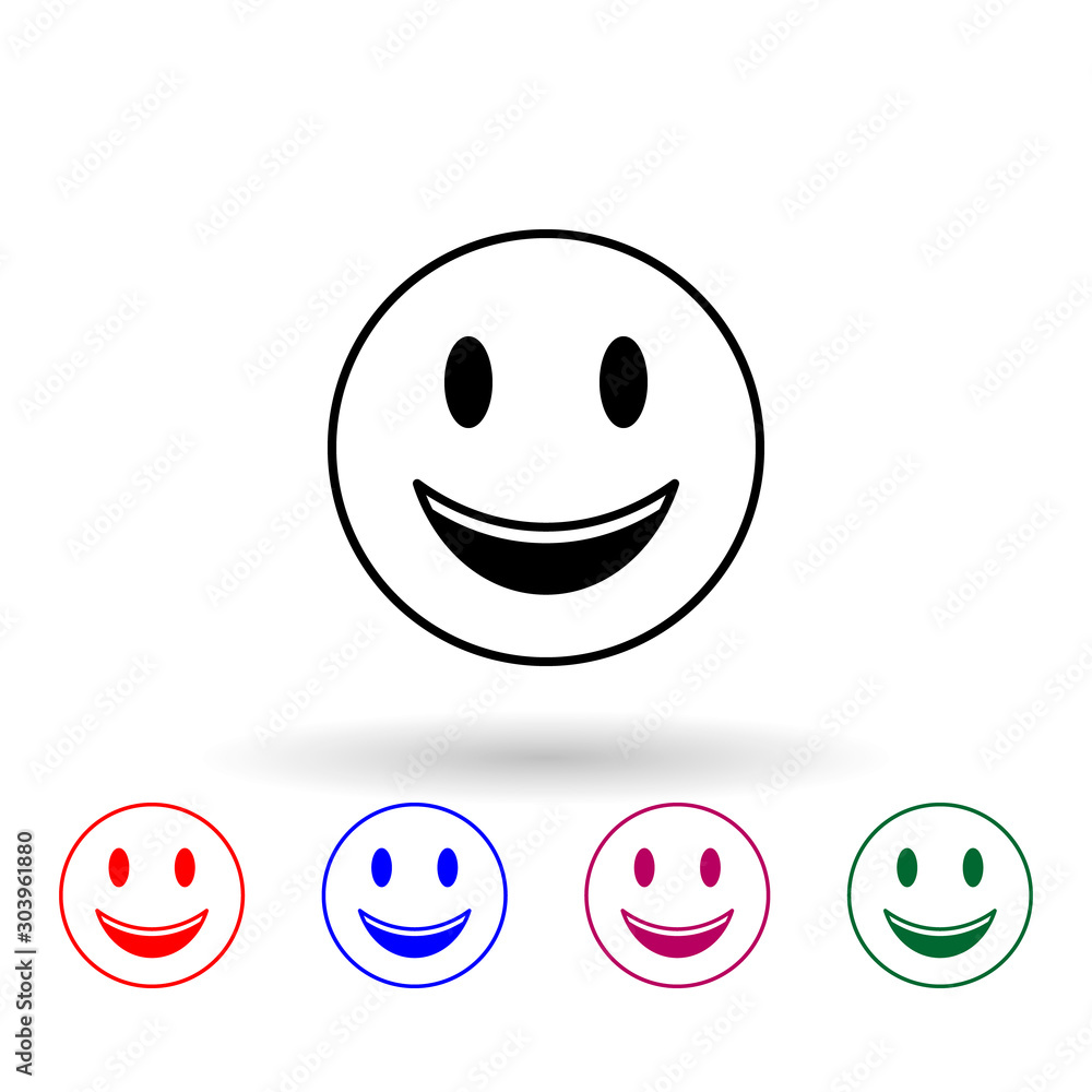 Poster touching multi color icon. simple thin line, outline vector of emoji icons for ui and ux, website or