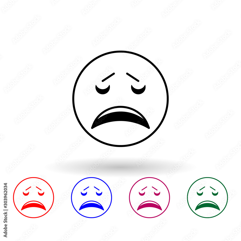Aufkleber vexation multi color icon. simple thin line, outline vector of emoji icons for ui and ux, website or