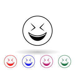 Mockery multi color icon. Simple thin line, outline vector of emoji icons for ui and ux, website or mobile application