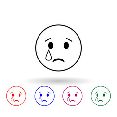 Disappointed multi color icon. Simple thin line, outline vector of emoji icons for ui and ux, website or mobile application