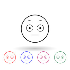Surprised multi color icon. Simple thin line, outline vector of emoji icons for ui and ux, website or mobile application