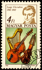 Italian composer Luigi Cherubini on postage stamp