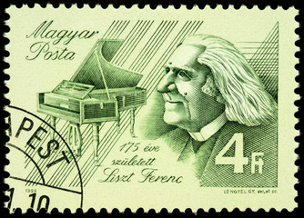 Hungarian composer Ferenc Liszt on postage stamp