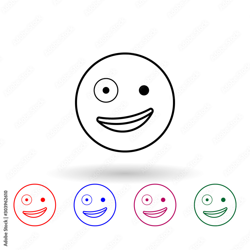 Poster fooled multi color icon. simple thin line, outline vector of emoji icons for ui and ux, website or m