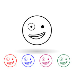Fooled multi color icon. Simple thin line, outline vector of emoji icons for ui and ux, website or mobile application