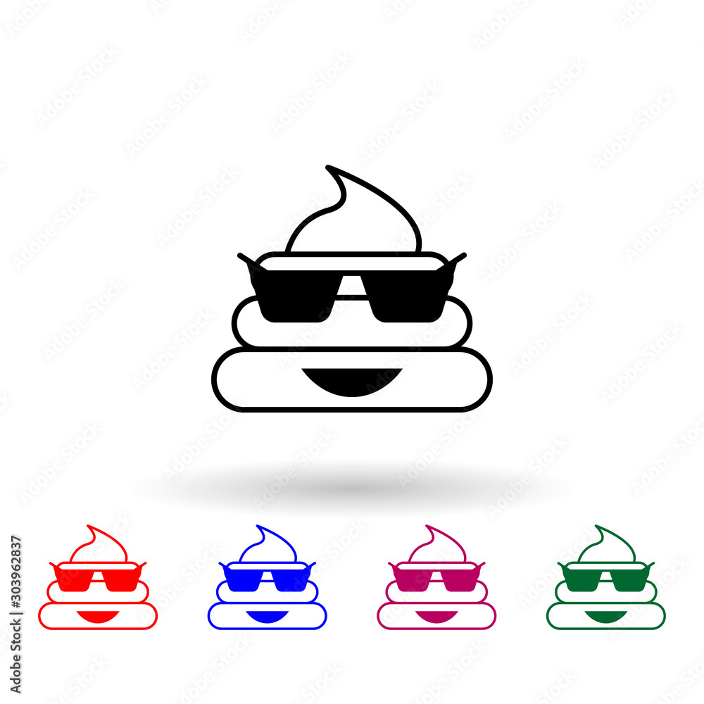 Poster cool shit multi color icon. simple thin line, outline vector of emoji icons for ui and ux, website o