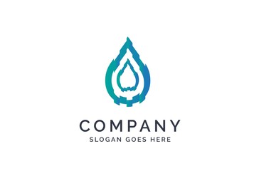 Water drop logo design template vector