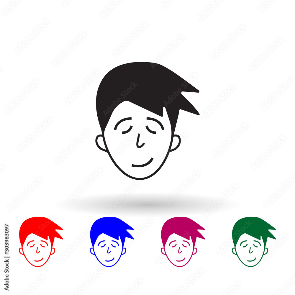 Poster fatigue on the face multi color icon. simple glyph, flat vector of facial expressions icons for ui a