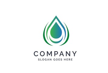 Water drop logo design template vector