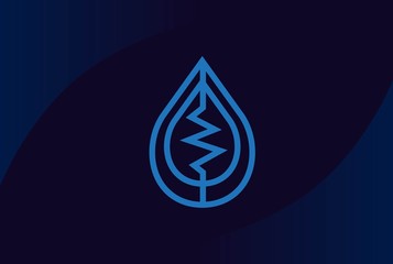 Water drop logo design template vector