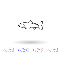 Golden trout multi color icon. Simple thin line, outline vector of fish icons for ui and ux, website or mobile application