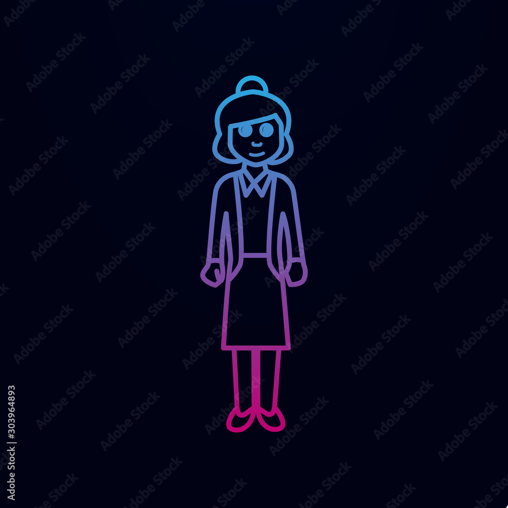 Poster old age of a woman nolan icon. simple thin line, outline vector of generation icons for ui and ux, w