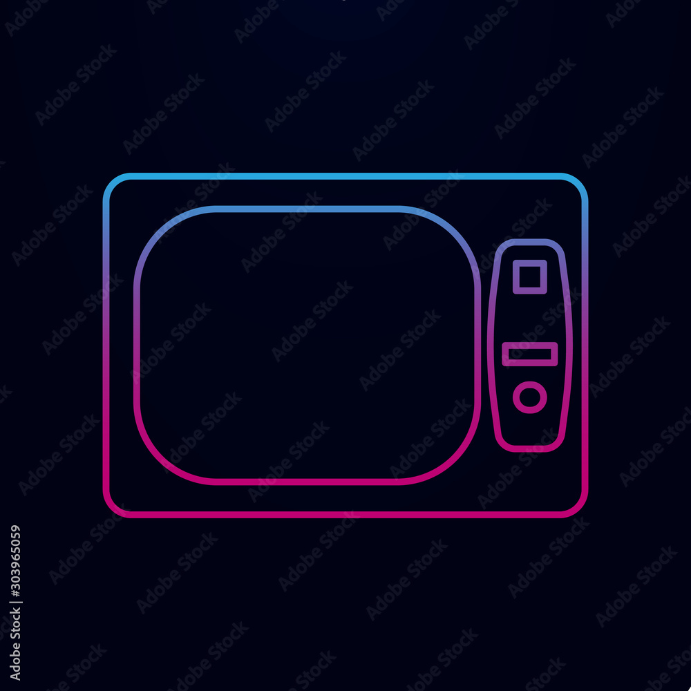 Poster light black and white tv nolan icon. simple thin line, outline vector of generation icons for ui and