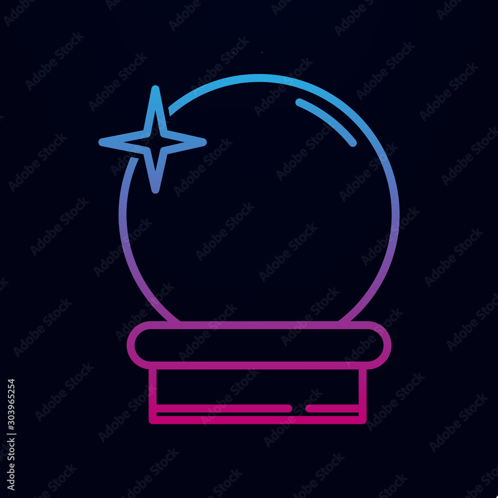Poster magic ball nolan icon. simple thin line, outline vector of halloween icons for ui and ux, website or