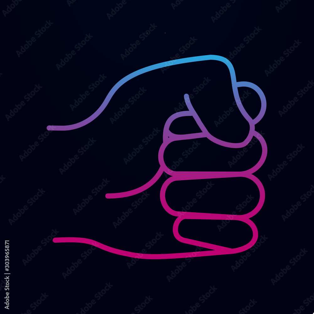 Poster hand sign fist nolan icon. simple thin line, outline vector of hands icons for ui and ux, website or
