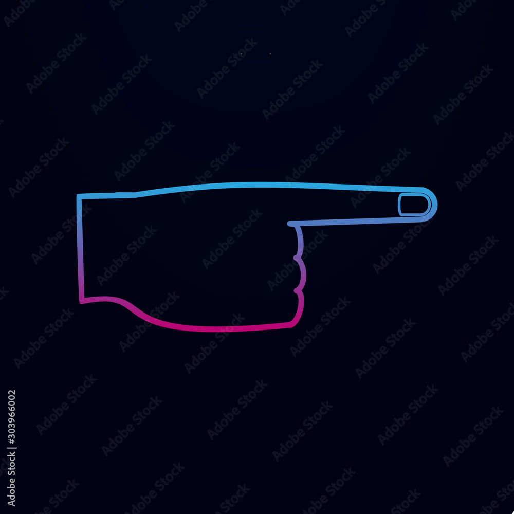 Poster hand sign finger point nolan icon. simple thin line, outline vector of hands icons for ui and ux, we
