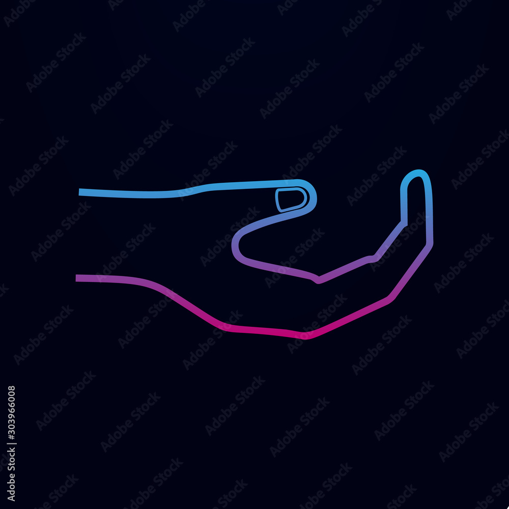 Poster hand sign hold nolan icon. simple thin line, outline vector of hands icons for ui and ux, website or