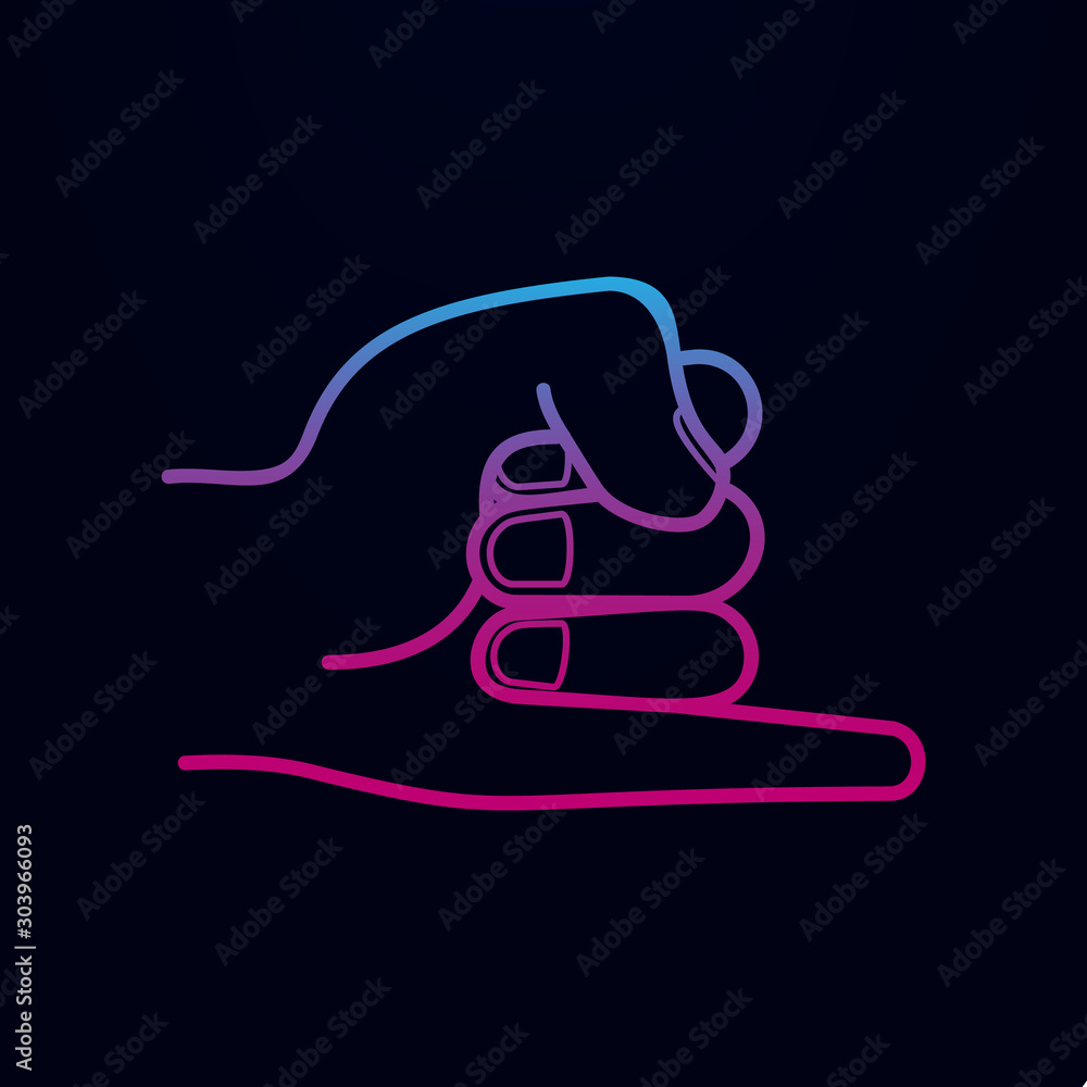 Aufkleber hand sign fist with an elongated little finger nolan icon. simple thin line, outline vector of hands