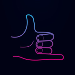 Hand sign point the little finger nolan icon. Simple thin line, outline vector of hands icons for ui and ux, website or mobile application