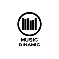 music dynamic digital chart design logo vector