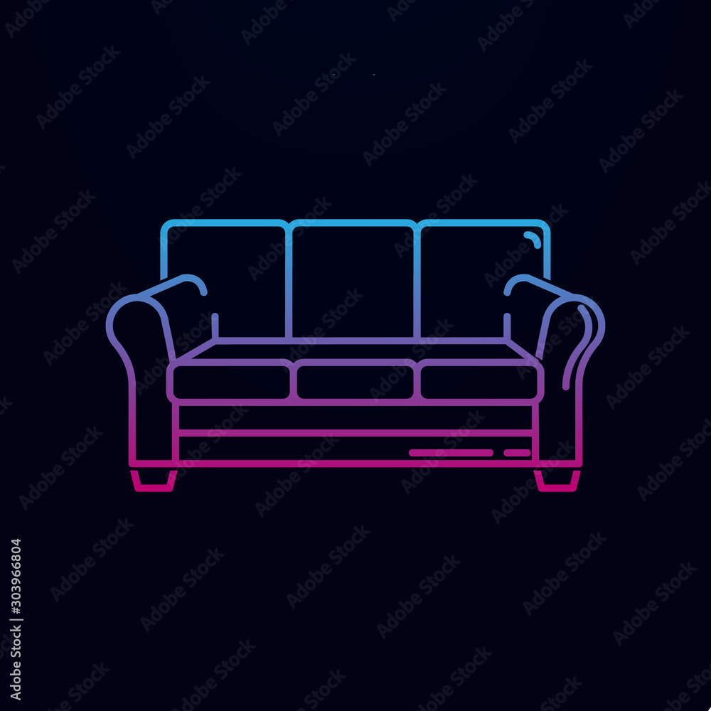 Poster sofa nolan icon. simple thin line, outline vector of household icons for ui and ux, website or mobil
