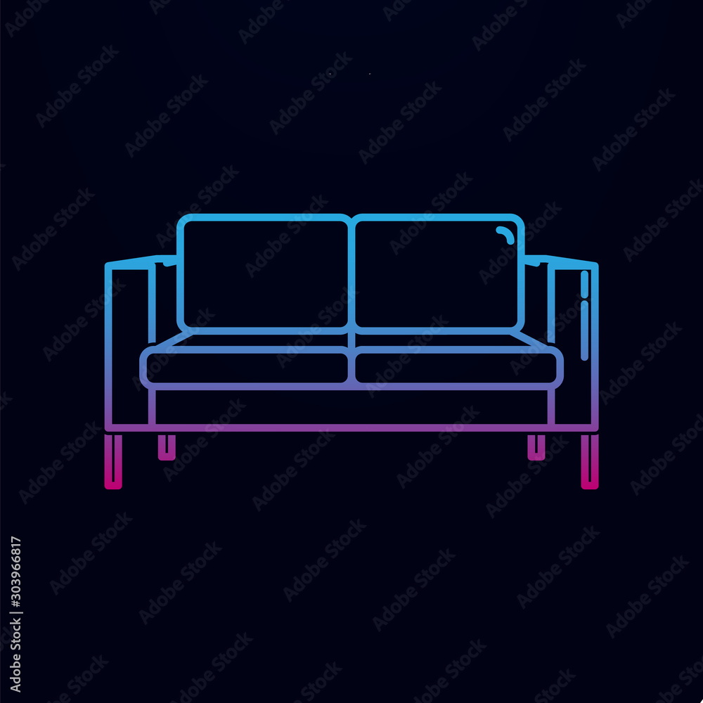 Poster sofa nolan icon. simple thin line, outline vector of household icons for ui and ux, website or mobil