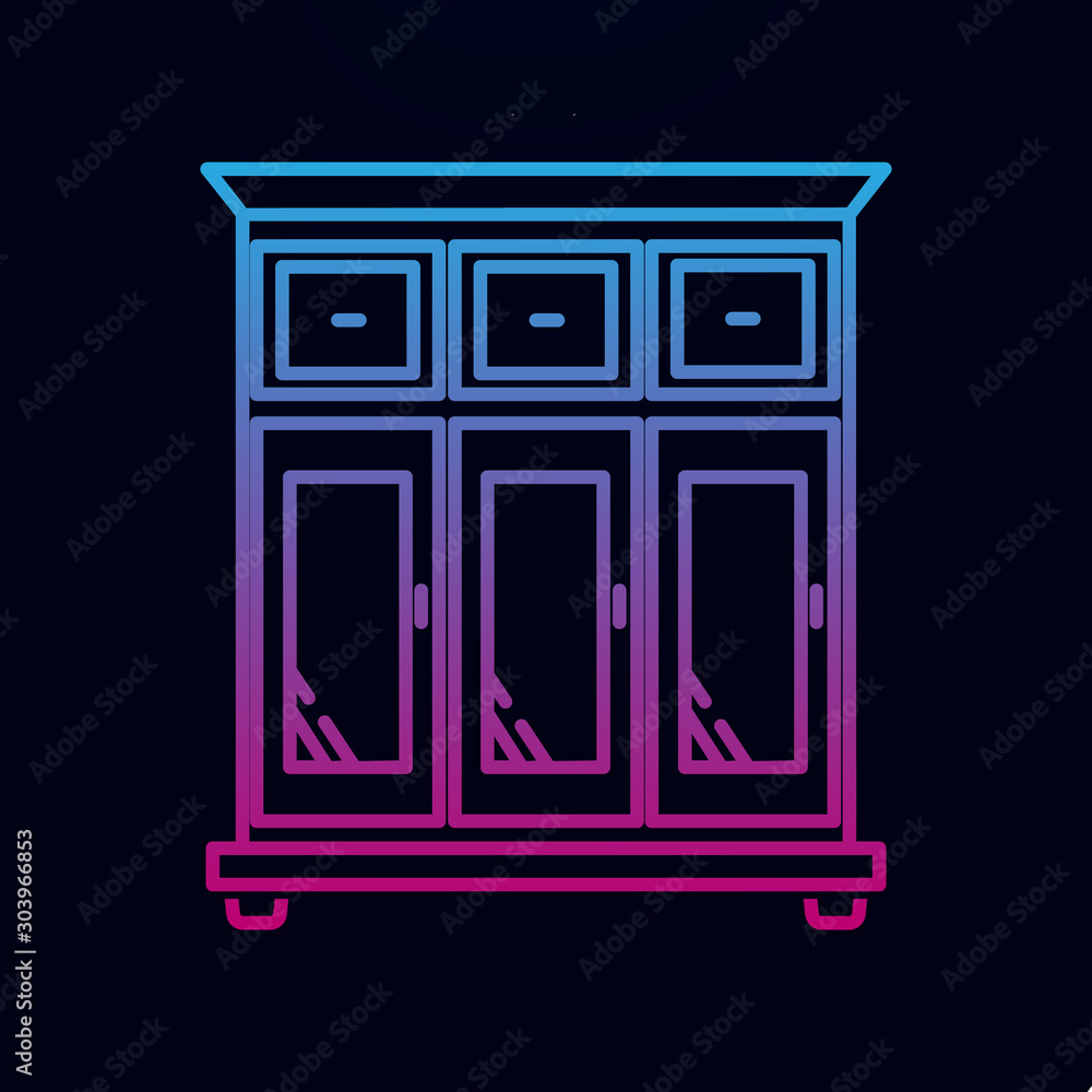 Poster wardrobe nolan icon. simple thin line, outline vector of household icons for ui and ux, website or m