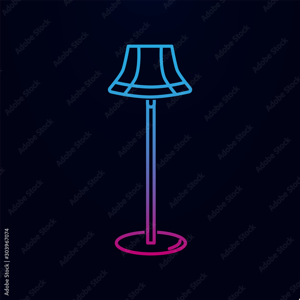 Poster floor lamp nolan icon. simple thin line, outline vector of household icons for ui and ux, website or