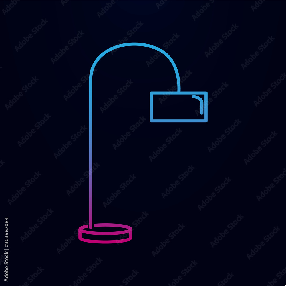 Poster floor lamp nolan icon. simple thin line, outline vector of household icons for ui and ux, website or
