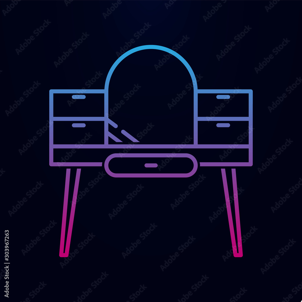 Poster dresser with mirror nolan icon. simple thin line, outline vector of household icons for ui and ux, w