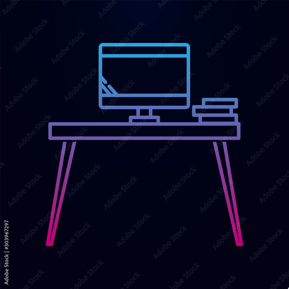 Poster pc table nolan icon. simple thin line, outline vector of household icons for ui and ux, website or m