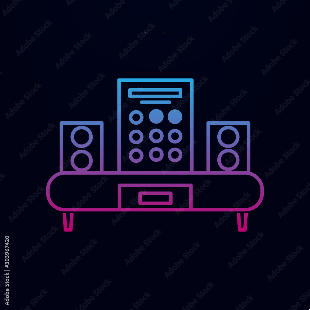 Poster set of audio speaker nolan icon. simple thin line, outline vector of household icons for ui and ux, 
