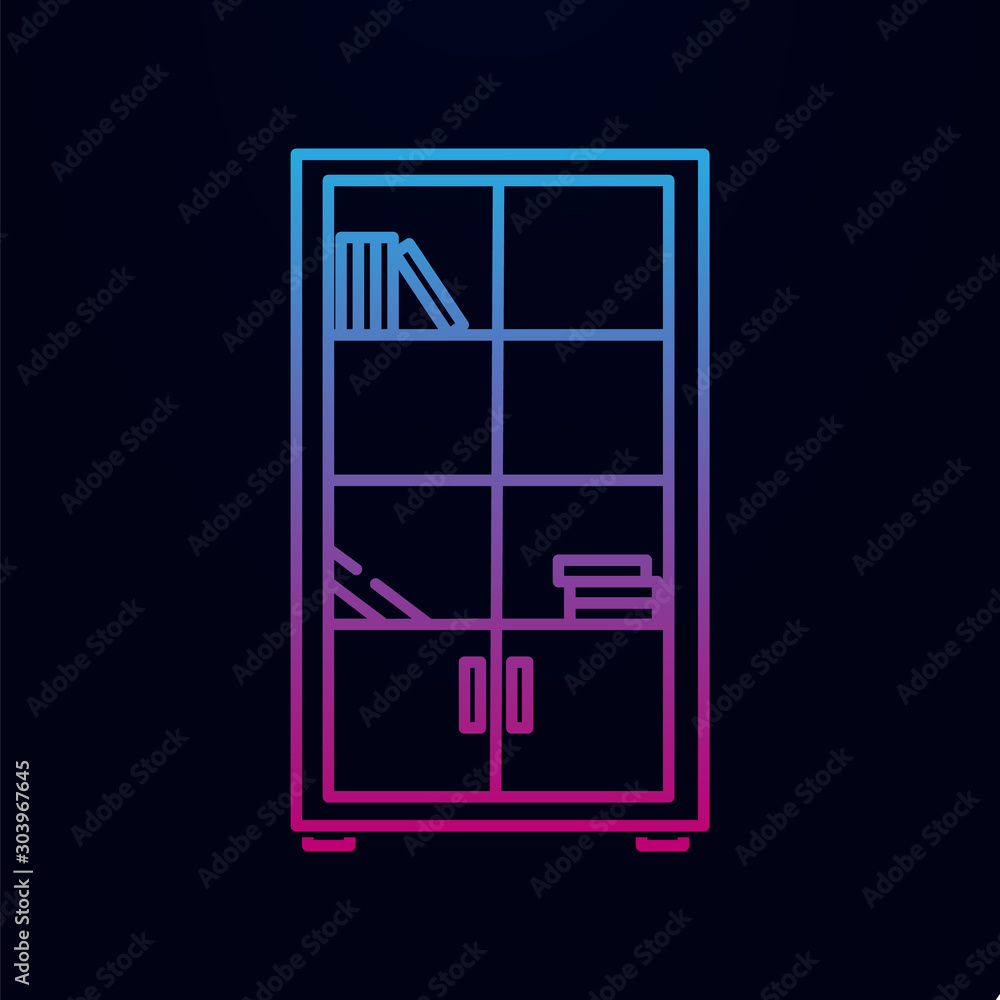 Poster shelves with books nolan icon. simple thin line, outline vector of household icons for ui and ux, we