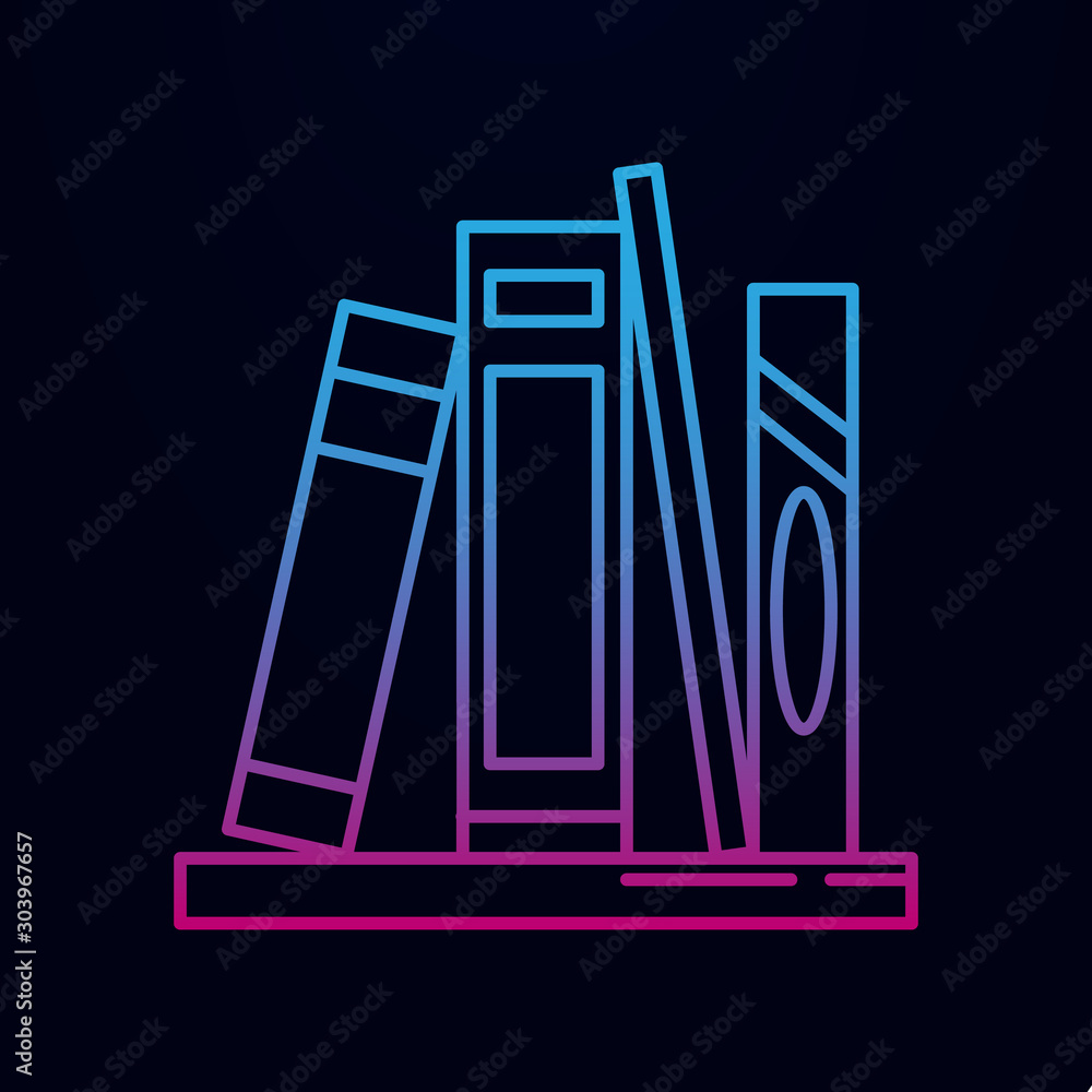 Poster book shelf line nolan icon. simple thin line, outline vector of household icons for ui and ux, websi