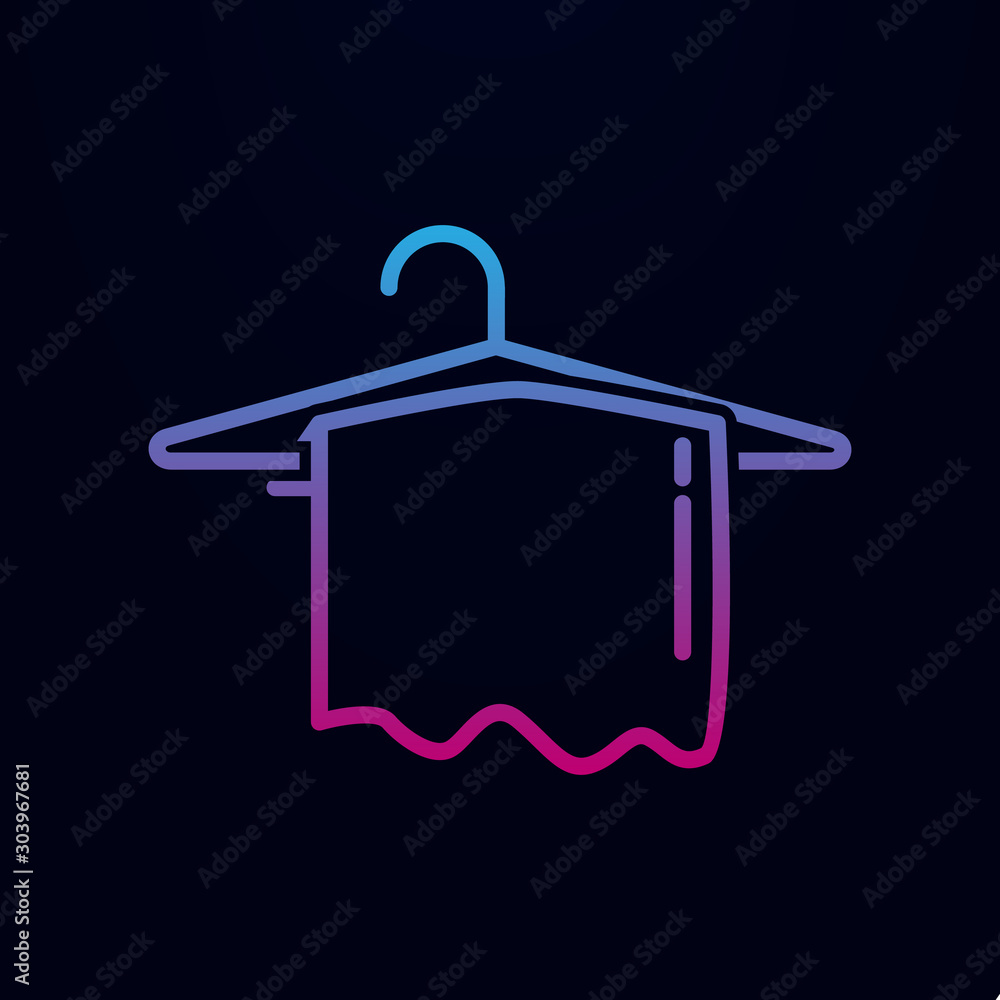 Poster hanger icon with towel nolan icon. simple thin line, outline vector of household icons for ui and ux