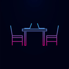 Pc table nolan icon. Simple thin line, outline vector of household icons for ui and ux, website or mobile application