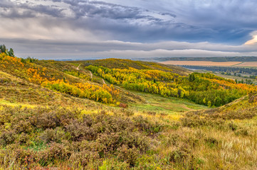 Rolling Hills of Southern  Alberta in Fall