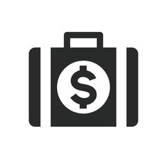 money suitcase icon vector template