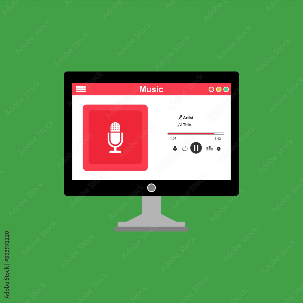 Poster mobile music application interface design concept . can be used for workflow layout template, banner