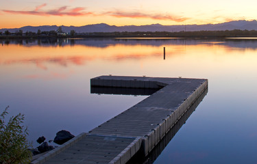 Sunset Over A Lake in Longmont, Colorado