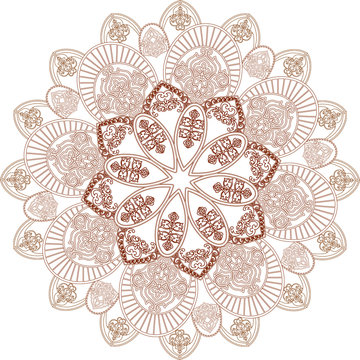   Round patterns in monochrome mandala.