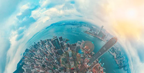 Fotobehang Hong Kong Architectures view from high angle © YiuCheung