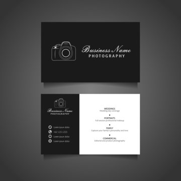 Modern Design Name Card Template For Business Photography