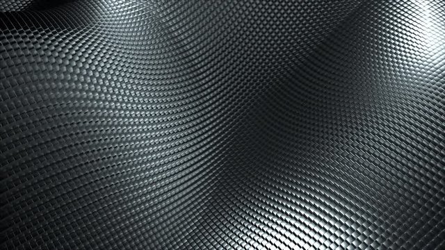 Abstract background from wavy metallic Grid. 3d rendering modern surfece, computer generated