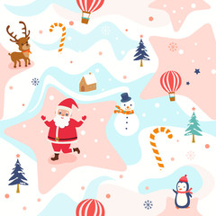 Christmas background design to seamless pattern on pastel color.