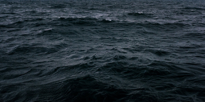 Dark blue ocean and deep, Sea water surface