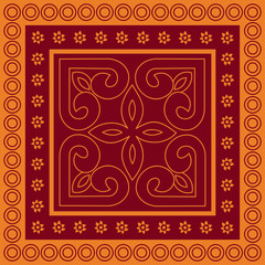 Georgian traditional ornaments. Vector Ornament With Caucasian Motifs. Persian colored carpet.Vector, Illustration.  Rich ornament for fabric design, handmade, interior decoration