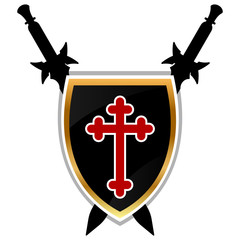 Templar Shield  vector icon.